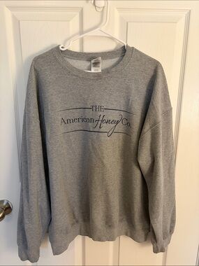 Gildan Gray Crewneck Sweatshirt with American Honey Co. Logo